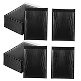 Angoily 50 Stück Schwarze Gepolsterte Luftpolster Versandumschläge Selbstklebend Reißfest Blickdicht für Kleidung Schmuck und Kleine Geschäftslieferungen