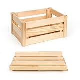 PINEEA Klappkiste aus Holz - Holzkiste Klein - Obstkiste Holz – Dekokiste 34,5 x 23 x 17,5 Werkzeuglose Montage – Platzsparend - Ideal für Transport und Lagerung - Mit Tragegriffen für Tragen