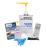 WEST SYSTEM Epoxidharz & Härter All-in-One 105/205 A Pack - Marine Grade Epoxy für Holz, Metall & Fiberglas, geeignet für den Außenbereich, Möbel & Heimwerker - Ideal für Polyesteroberflächen &