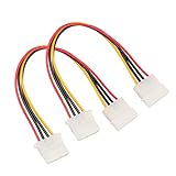 jdstty Computer-Molex-Verlängerungskabel, 4-poliger Stecker auf Floppy-4-polige Buchse, für PC-IDE-Netzkabel, 20 cm, 2 Stück