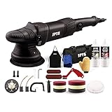 SPTA Auto Poliermaschine, 900W Exzenterpolierer, 6 Variable Geschwindigkeit, mit 125mm und150mm Polierschwamm, Abnehmbarer D-Griff und Seitengriff, 4M Kabel, zum Polieren von Auto, Boot, Motorrad