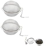 BOPRKTM 2 Stück Teeei für Losen Tee Teesieb für Losen Tee Tee-Ei Teesieb Edelstahl Tee Sieb Teefilter mit Deckel Gewürzsieb GewüRzei Teeei Gewurzkugel mit Kette für Teekannen, Tassen, Teeflaschen