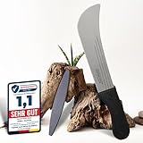 ALBAJ Machete - traditionelle Machete scharf echt - nachhaltiges Gartenmesser 45cm- inklusive gratis Schleifstein – umweltfreundliche große Handsense (Kunststoffgriff)