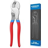 VORXEON Kabelschere Kabelschneider 240mm/9.5in Drahtschneider für Aluminium Kupfer Kabel Geeignet zum Schneiden von Drähten von 0-70 mm² (kleiner als AWG2/0) Rot