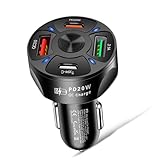 Illkjasfc 38W USB C Auto Ladeadapter 4 Ports USB Auto Ladeadapter PD20W 3.1A Typ C Schnellladung Für Telefon Laptop Auto