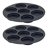 Flexible Silikonform, kompatibel mit Luftfritteusen, 7 Löcher, antihaftbeschichtete Backform