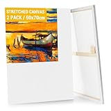 Koncci 2er-Set Leinwand zum Bemalen, 50x70CM Keilrahmen Leinwand Groß, Weiße Leinwände zum bemalen für Acrylfarben Ölgemälde, Canvas für Anfänger und Künstler