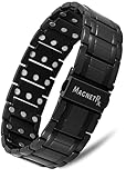 MagnetRX® Titan Magnetarmband für Herren mit dreifacher Stärke – Magnetbänder mit hochwertigem Faltverschluss und verstellbarer Länge mit Sizing Tool (Schwarz)
