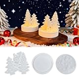 Silikonform Haus Teelicht, FORMVERSITY Gießform Tannenbaum, Silikonform Weihnachtsbaum silikonform Elch Rentier, Gießformen Silikon Teelicht, silikonformen Gießformen Weihnachten, Gipsformen zum Gieße