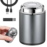 AOOWU Rasierer Herren Elektrisch, Mini-Elektrorasierer, Nass- und Trockenrasierer Tragbarer, Wasserdichter Multifunktionaler, Elektrischer Rasierer für Herren, Rasierer,Tiefenreinigung Shaver Men Grau