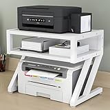 Desktop-Druckerständer mit rutschfester Matte, einfach zu installieren, multifunktionales Regal für Drucker, Faxgerät, Scanner, Kopierer, platzsparender Organizer für Bürodateien, 2 Ebenen