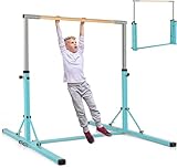 FANTASK Gymnastik Turnreck bis 100kg belastbar, Kinder Turnstangen und Reckstange, Turnreck höhenverstellbar, Trainingsgeräte, Übungsstange für den Innenbereich, Heimtraining