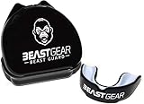 Beast Gear Mundschutz/Zahnschutz - Für Boxen, MMA, Rugby, Kickboxen, Judo, Karate, Hockey & Kampfsport, Sportmundschutz mit Praktischer Aufbewahrungsbox, Schützt Zähne, Zahnfleisch & Kiefer,Schwarz