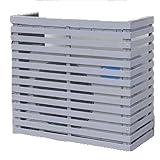 Ausstellhalter, außenanlagen und eine klimaanlage. Abdeckung for Klimaanlagen im Freien aus Massivholz for Pflanzen(Grey,S)