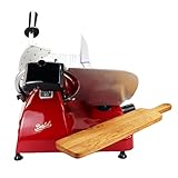 Berkel Aufschnittmaschine Pro Line XS 25 in Rot - Der Profi Allesschneider für Ihre Küche - Höchste Präzision und Leistung +100% handgefertigtes Servierbrett Unikat aus Eiche