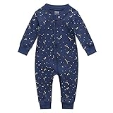 Owlivia Baby Schlafstrampler aus Bio Baumwolle, für Mädchen und Jungen, Langarm (Sternenhimmel, 12-18 Monate)