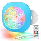 LyLmLe Wiederaufladbare LED Pool Lichter, 14cm Voll Wasserdicht RGBW Unterwasserscheinwerfer mit Fernbedienung,Dauert bis zu 40H, Magnetische Poolbeleuchtung für Stahlwandpool Framepool Gfk/Holzpool