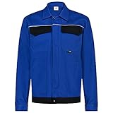 BWOLF ARES 100% Baumwolle Arbeitsjacke Männer Arbeitsjacke Herren Arbeitsjacke Bundjacke (Königsblau/Schwarz, XL)