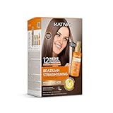 KATIVA Brasilianisches Keratin Haarglättungs-Set mit Hyaluronsäure & Potion 4 Hitzeschutzserum – Formolfreie Glättung für zu Hause – Bis zu 12 Wochen Frizz-Kontrolle für alle Haartypen