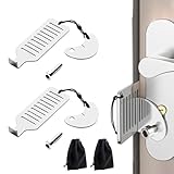 Zssxysm 2 Pack Tragbares Sicherheitstür Türschloss, Edelstahl Reiseschloss Ohne Bohren mit Aufbewahrungstasche für Frauen Reisen Hotel Schule Zuhause Wohnung Hochschule