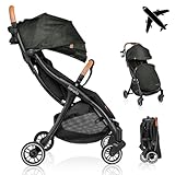 LIONELO Julie One Buggy Kinderwagen bis 22 kg, verstellbare Rückenlehne und Fußstütze, Moskitonetz, Beinwärmer, Getränkehalter und Transporttasche, zusammenklappbar TROPICAL GREEN