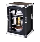 BERGER Tampere S Campingküche │ Campingschrank faltbar mit Staufächern inkl. Tragetasche │ Outdoor Camping Küche Camping Küchenschrank faltbar mit Aluminiumgestell Campingschrank Küche (S)