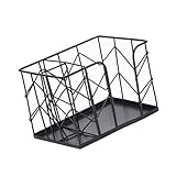 SEWACC Eisen Stiftehalter mit Fächern Dekorativer Schreibtisch Organizer Stabiler Behälter für Stifte Kosmetik und Bürobedarf Platzsparend für Büro und Zuhause