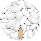 EinsSein 1kg Feinste italienische Mandeltradition Hochzeitsmandeln Weiss matt - 65 Gastgeschenke/Kilo - Zuckermandeln Bonboniere Hochzeit Taufmandeln Taufe Kommunion Mandeln Nikah Sekeri