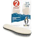 biped 2 Paar Wollsohlen aus Lammwolle und Filz - Extra dicke, wärmende Winter Einlegesohlen für Damen- und Herrenschuhe z1004(39)