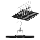 8 x Hosenbügel Klemmbügel schwarz VonBueren | Hosenspanner aus Metall | Kleiderbügel für Hosen | rutschfest | mit drehbarem Haken