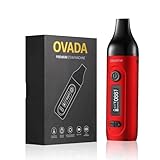 OVADA Vaporizer Gemini LED Bildschirm, Edelstahlkammer (Stainless steel), Reinigungsbürste + Ladekabel, Temperaturbereich (93-220 °C), 2200 mAh Akku, Verdampfer Kräuter (Nikotinfrei) (Rot)