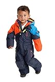 Killtec Schneeanzug Kinder Kesley Mini - Skioverall mit Kapuze - 10.000 mm Wassersäule - Skianzug für Jungen und Mädchen, Dunkelnavy, 122/128