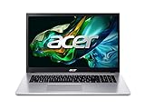 Acer Aspire 3 (A317-54-32WN) Laptop 17,3' FHD Display Intel Core i3-1215U 8 GB RAM 512 GB SSD Intel UHD Graphics Windows 11 QWERTZ Tastatur Silber