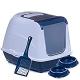 Sondermodell Flipcat 50 blau / Design 1 + extra Schaufel + 2 Näpfe