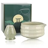 Trendecor 2 Teilige Matcha Schale, Matcha Set Matcha Farbe Traditionelles Japanisches Teeset Matcha Zeremonie Keramik Matcha Schale Matcha Keramikschale für Büro Teestube