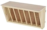 Kerbl Heuraufe aus Holz mit Sitzbrett für Stall / Auslauf, Für Kaninchen / Hasen / Meerschweinchen / Nager, 37 x 17 x 20 cm