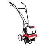 Fetcoi 2 Takt 52CC Bodenfräse Gartenhacke Kultivator Motorhacke Gartenfräse Tiller Pflüger Grubber, Einzylinder, Luftgekühlter, Zum Pflügen, Wenden, Furchenziehen, Jäten Usw