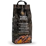 TodoBrasa CV3 Encina-Holzkohle, ökologisch, iberisches Holz, 3 kg Sack, Premium BBQ - Spezieller Grillrost - Professionelle Glut - Grilling