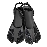 Tongyanji Verstellbare Haspen, Schnorchelflossen, kurze Schwimmflossen, offene Ferse, Schwimmflossen zum Schnorcheln, Tauchen, Schwimmen