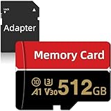 Mini-Speicherkarte 512GB, mit Adapter, Hochgeschwindigkeit Memory Karte, Massive Kapazität TF Karte, Datenspeicherung Speicherkarten für Laptop/Smartphone/Dash-Cam/Drohnen