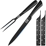 XYJ Carving Knife Set, 10 Inch Slicing Knife and Fork, Stainless Steel Professional Carving Knife, Meat Cleaver Knife With Ergonomic Handle, Kitchen Knife for Home