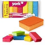 York Prestige Spülschwamm 7er Set Topfreiniger Geschirrschwamm Küchenschwamm Reinigungsschwamm Scheuerschwamm Küche 10 x 7 x 3 cm 7 Stück, Schaum, viele Farben, Standard, 7