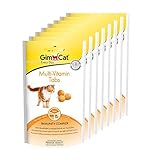 GimCat Multi-Vitamin Tabs - Funktionaler Katzensnack unterstützt Immunsystem, Herz und Augen - 8er Pack (8 x 40 g)