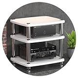 4-lagiger Audio-Schrank mit stoßdämpfenden Füßen, Streaming-Geräteschrank für Audio-Video-Komponenten (Weiß, 60 x 48 x 57 cm)
