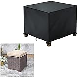 Abdeckung für Gartenhocker Beistelltisch Wasserdicht ,Abdeckung für Ottomane Hocker Rechteckige Sitzgarnituren 600D Anti-UV Winddicht Schutzhülle Gartentische und hocker bezug Staubdicht(72x72x43cm)…