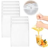 8 Stück Passiertuch 20 × 30 cm Nussmilchbeutel Bio Waschbar Käsetuch Nylon Cheesecloth Abseihtuch Seihtuch Passiertücher Wiederverwendbar Filtertuch mit Kordelzug Feingewebt Filterbeutel Siebbeutel