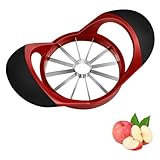 Edelstahl Apfelschneider Apfelteiler Zum Zerschneiden Multifunktionaler Obstkeiler 12 Scheiben Obstschneider Obstentkerner Obstteiler Ideal Für Äpfel und Birnen (Rot)