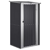 vidaXL Geräteschuppen Gartenhaus Schuppen Gerätehaus Lagerschuppen Gartenschrank Pultdach Garten Anthrazit 118,5x97x209,5 cm Verzinkter Stahl