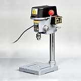 Säulenbohrmaschine ständerbohrmaschine mit 3 Geschwindigkeiten, Mini Bank Tischbohrmaschine 340W 8000-16000 U/Min für Handwerker und Hobbyisten