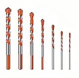 7-teiliges Wolframkarbid-Steinbohrer-Set, 3–12 mm, für Metall, Keramik, Fliesen, Beton, Holz, hohe Verschleißfestigkeit für elektrische Bohrmaschinen